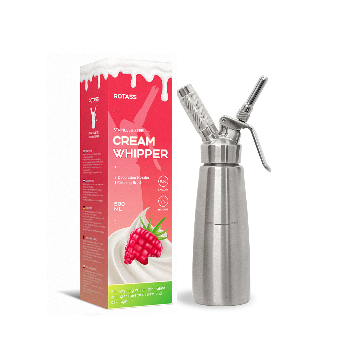500ml Stainless Steel Cream Whipper | Rotass