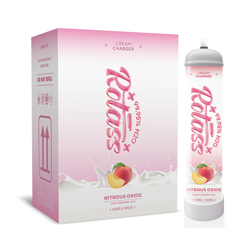 Rotass Flavor Nitrous Oxide Tank Whipped Cream Cylinders 0.95L 99.95% Pure N2O Tank 640G Whipped Cream Cartridges(6 Cylinders)