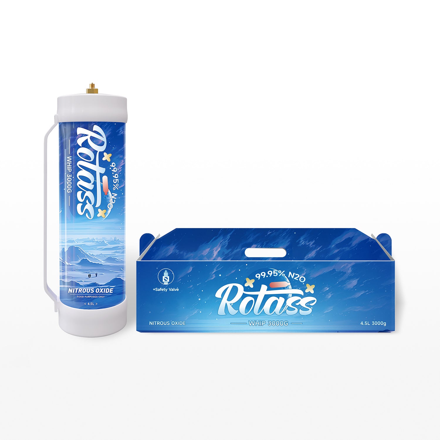 Rotass Flavor 4.5L N2O Nitrous Oxide Tank(1 Cylinder/Box)
