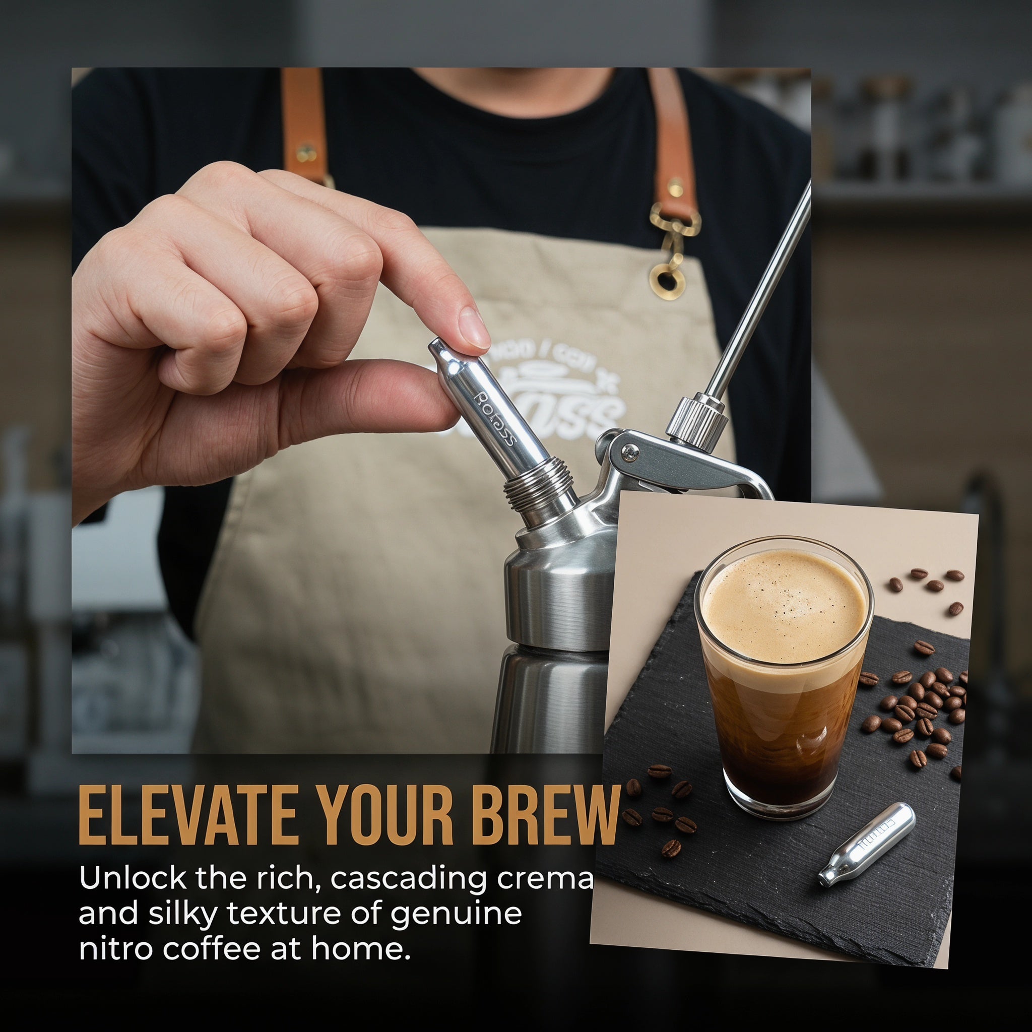 Rotass Pure Nitrogen Chargers — 2g, Food‑Grade, Draft‑Style Coffee at Home